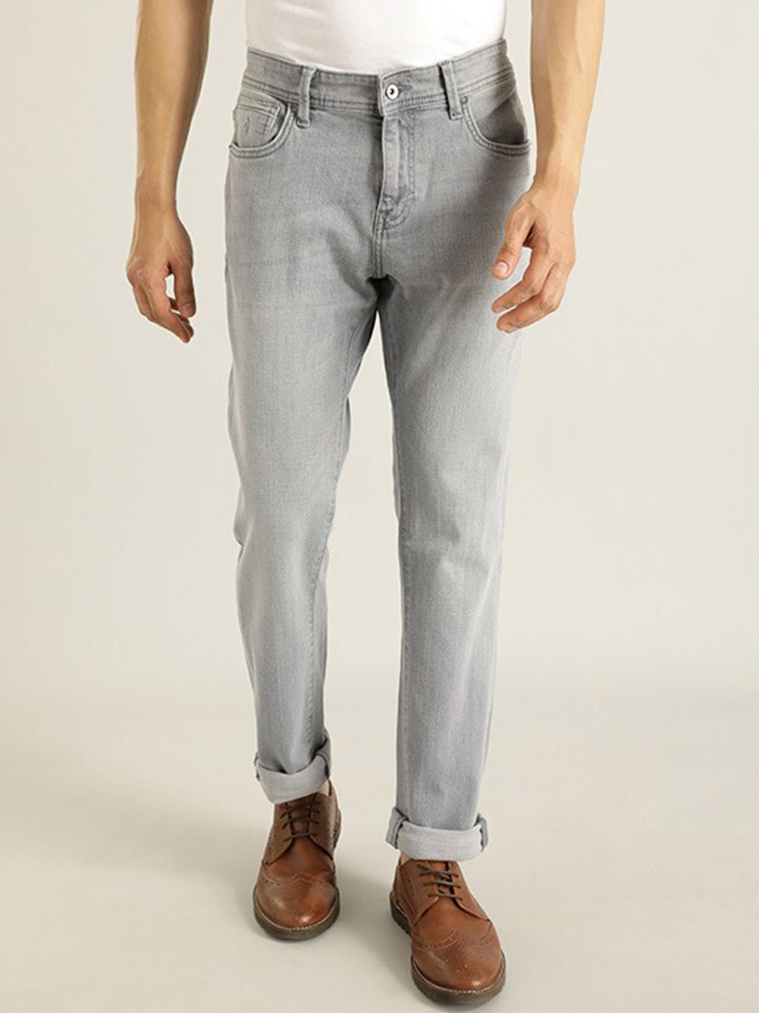 

Indian Terrain Men Brooklyn Slim Fit Heavy Fade Jeans, Grey