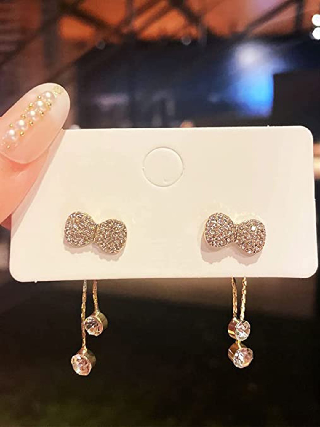 

VIEN Gold-Plated Contemporary Drop Earrings