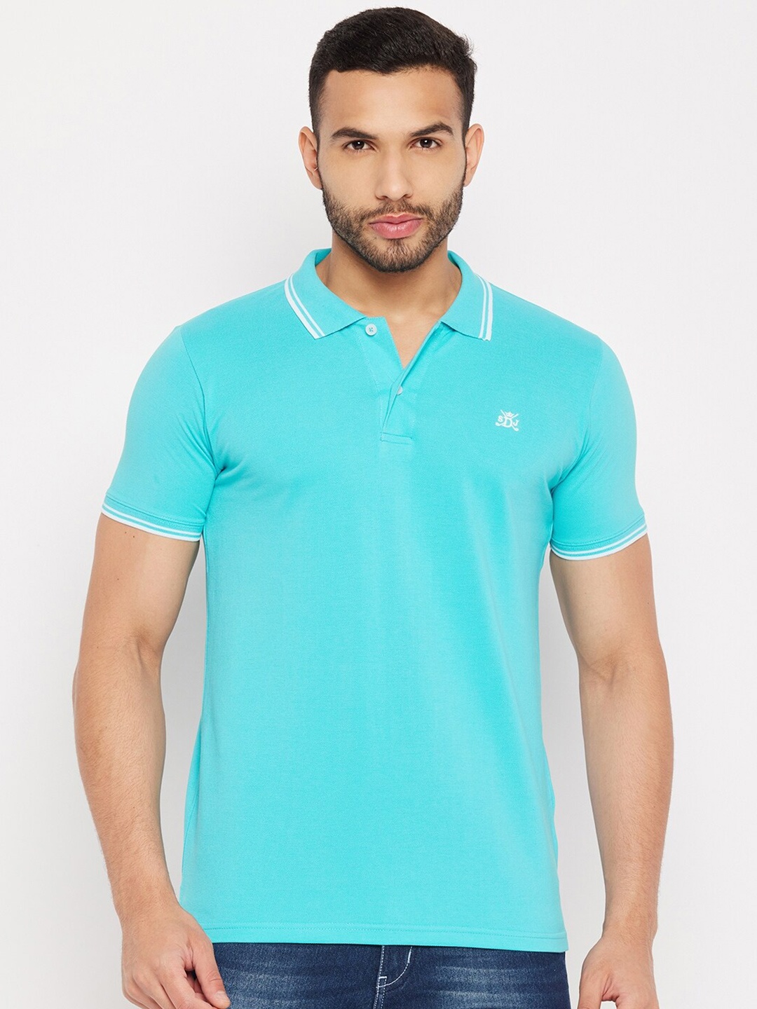 

Duke Polo Collar Cotton Slim Fit T-shirt, Blue