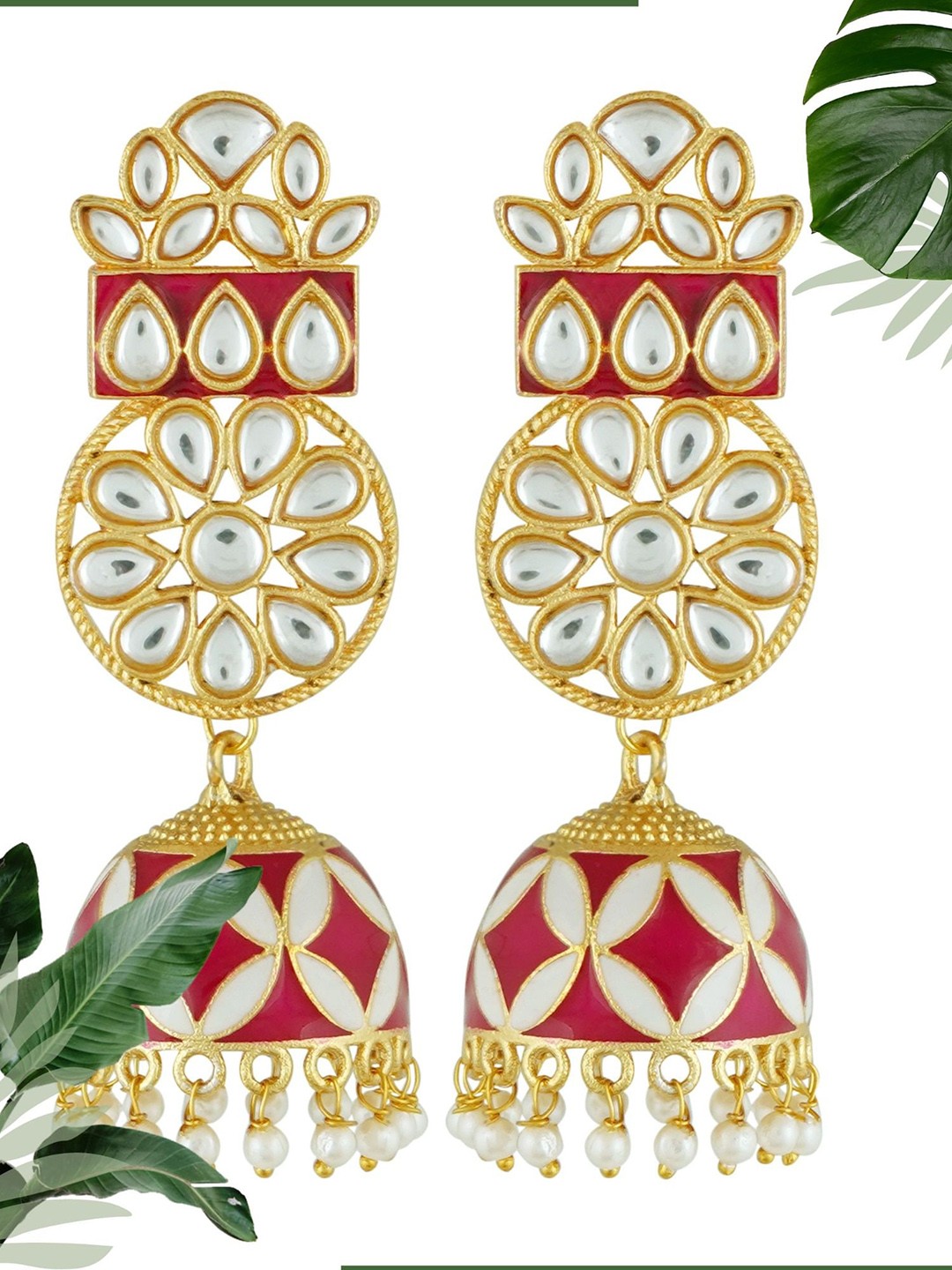 

MANSIYAORANGE Floral Drop Earrings, Pink