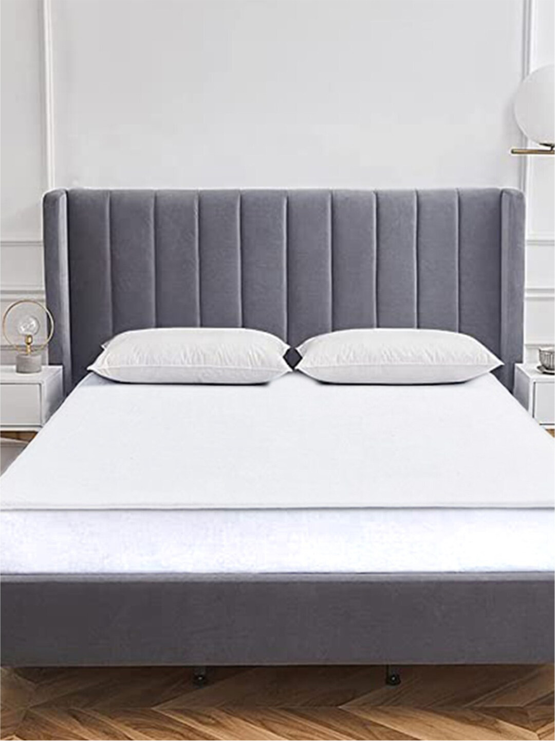 

URBAN SPACE White Cotton Waterproof King Bed Mattress Protector