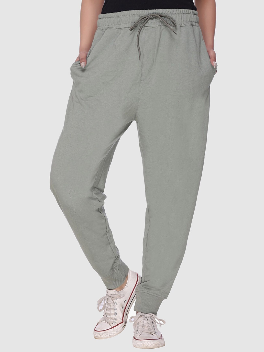 

Y&I Women Mid-Rise Cotton Joggers, Olive