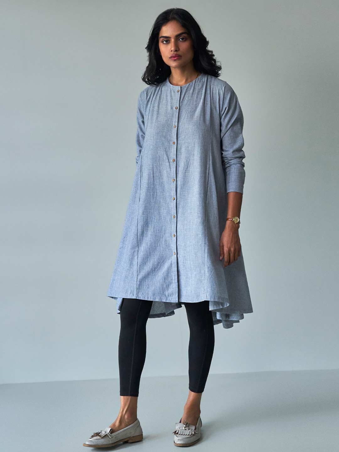 

Ganga Grey Shirt Dress