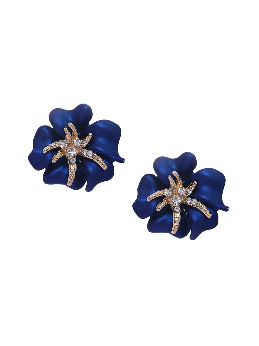 

Shining Diva Fashion Blue Floral Studs