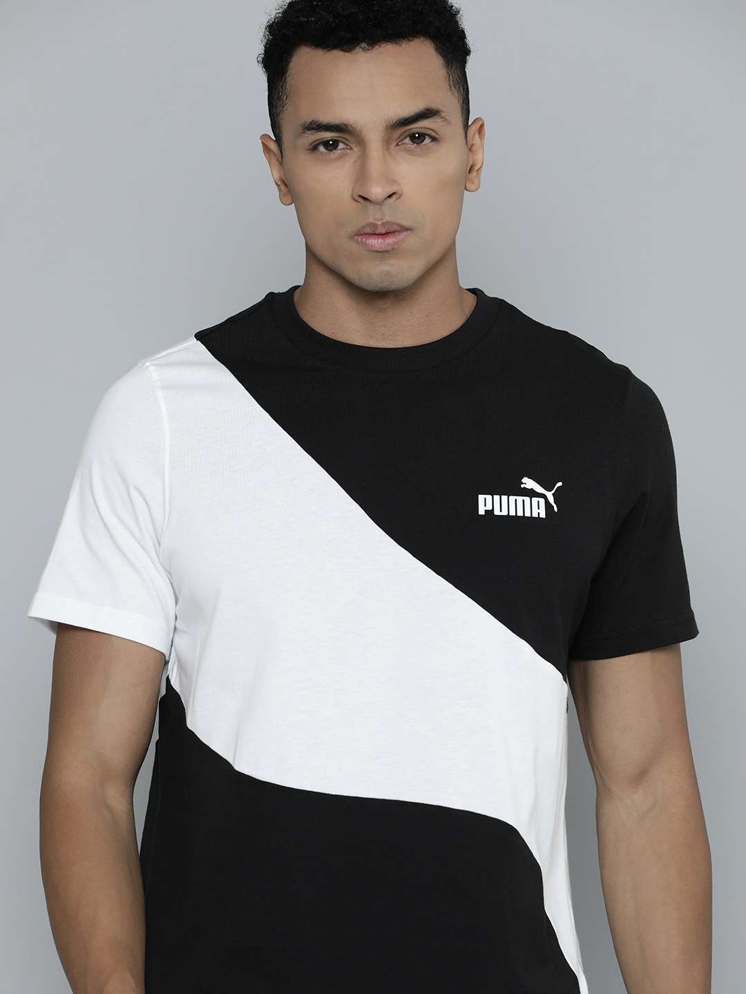 

PUMA Men POWER Cat Pure Cotton Regular fit T-Shirt, Black