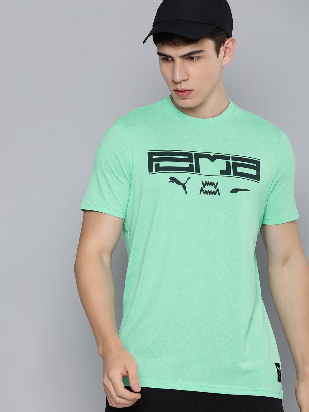 

Puma Men Perimeter Performance Brand Logo Printed Basketball T-shirt, Green