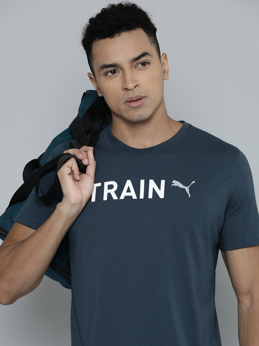 

Puma Men Graphic Train Printed T-shirt, Navy blue