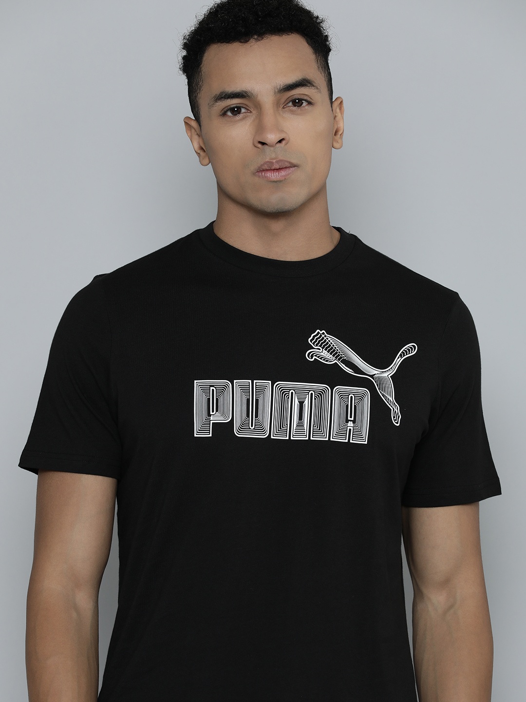 

Puma Men GRAPHICS No.1 Brand Logo Printed Regular Fit Pure Cotton T-shirt, Black