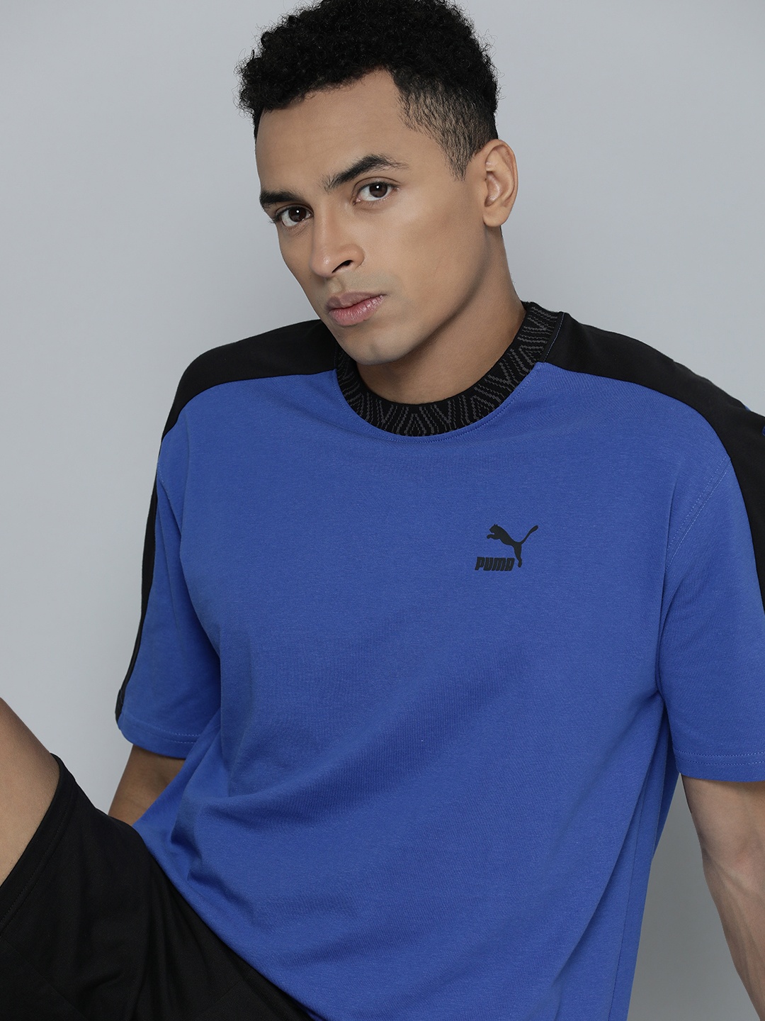 

Puma Men T7 TREND 7ETTER Pure Cotton Relaxed Fit T-shirt, Blue