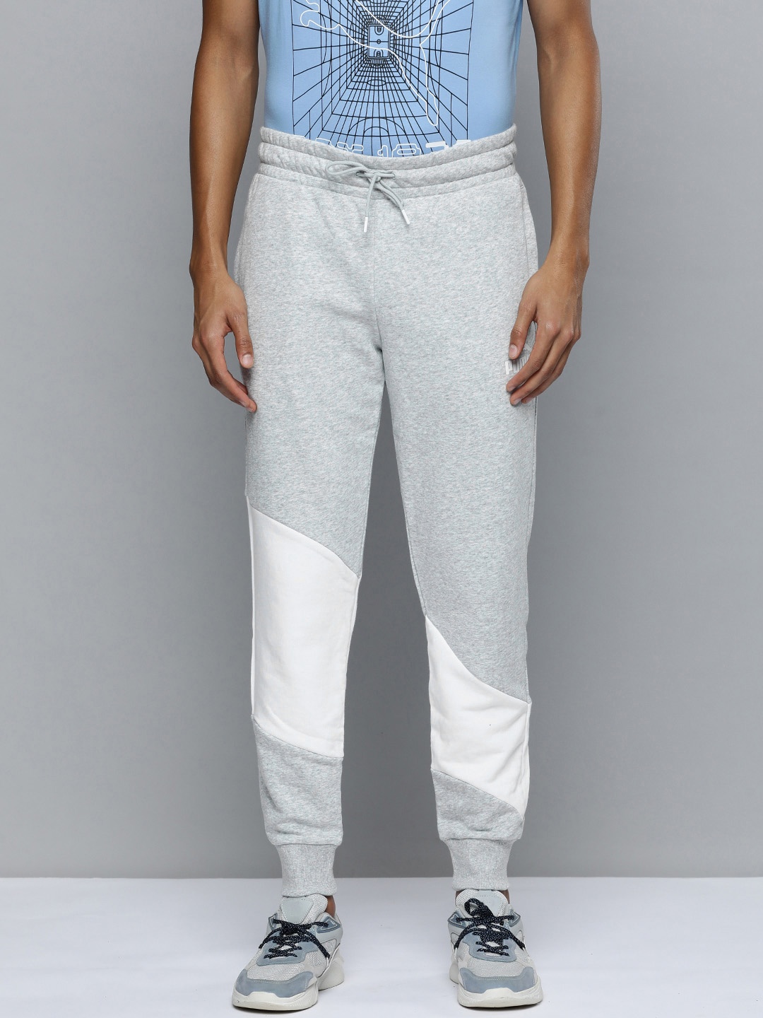 

Puma Men Colourblocked POWER Cat Regular Fit Outdoor Joggers, Grey