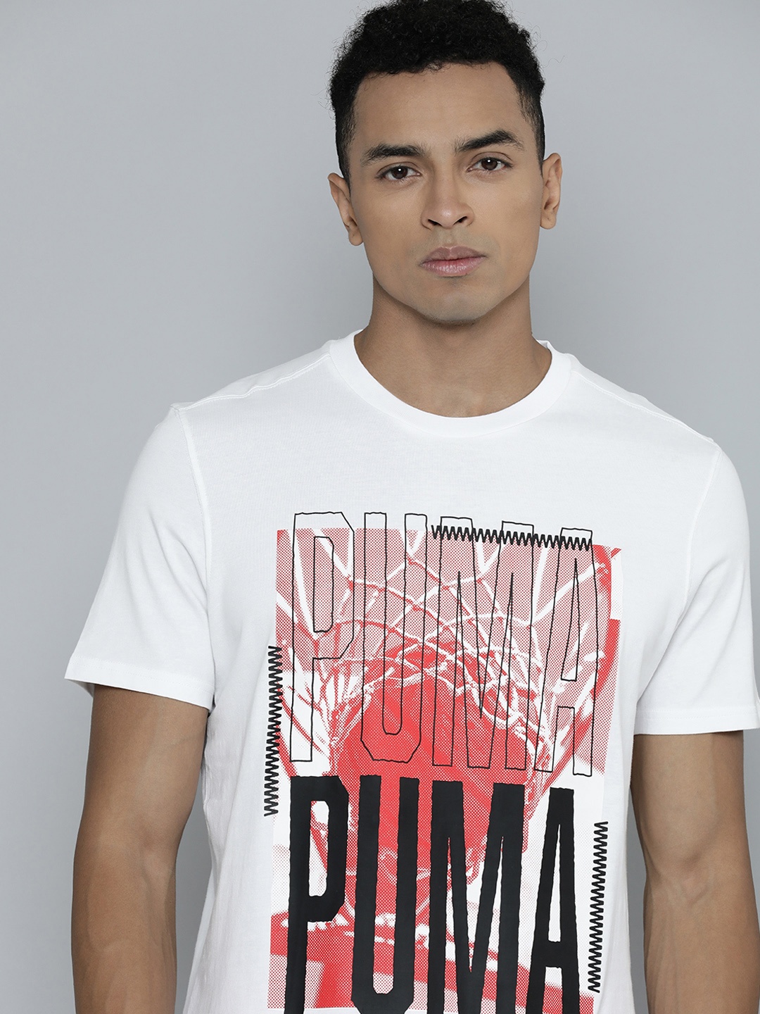 

Puma Hoops Graphic Printed Regular Fit Basketball T-shirt, White