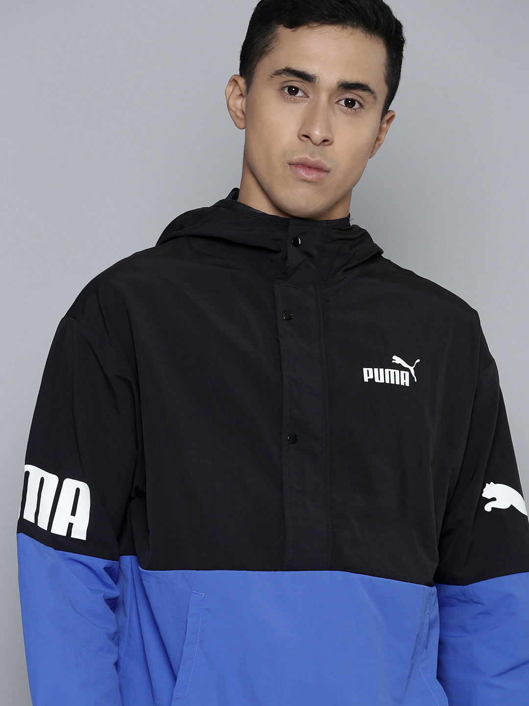 

Puma Colourblocked rainCELL POWER Windbreaker Outdoor Bomber Jacket, Blue