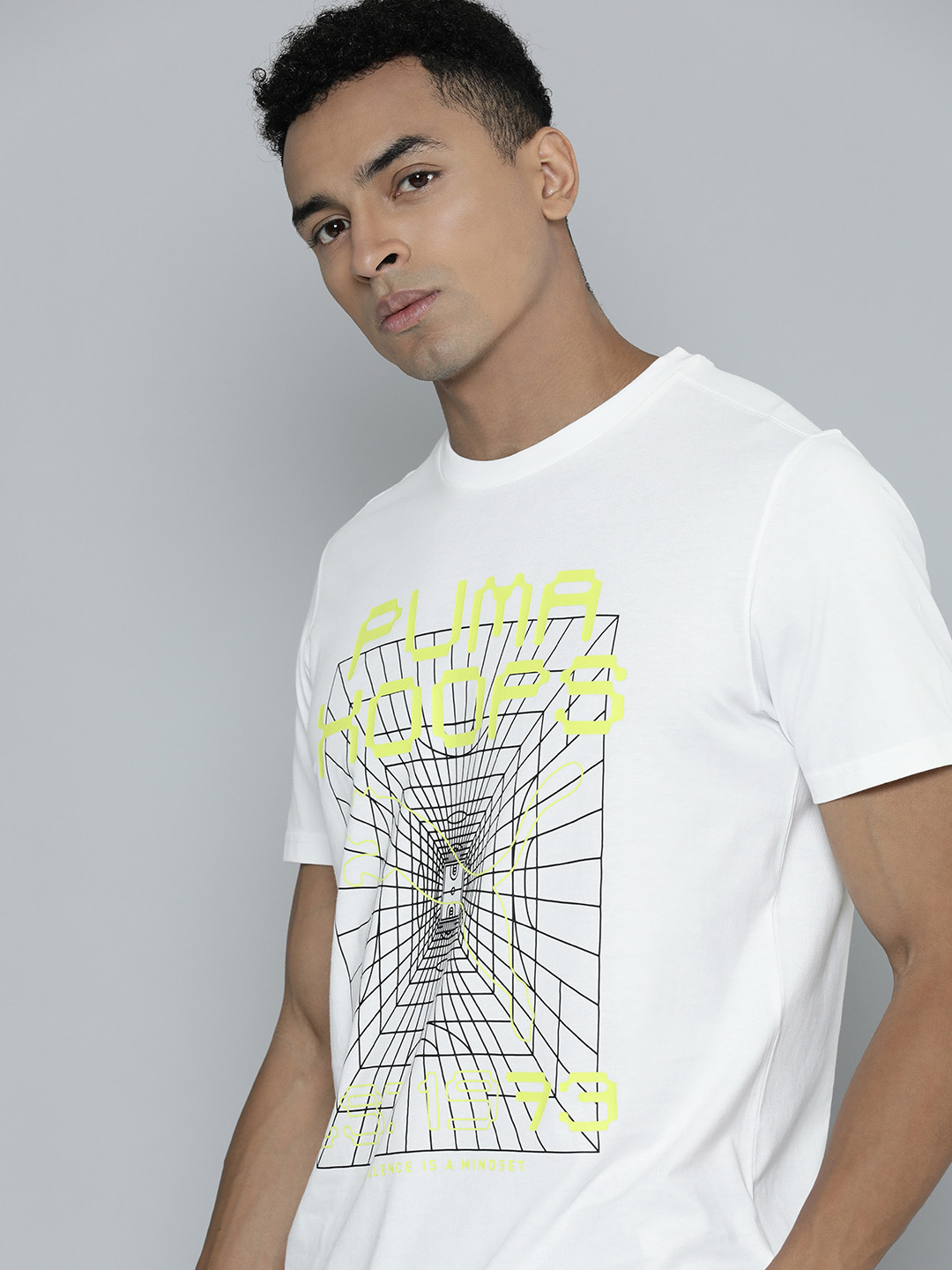 

Puma Graphic Printed Game Plan Regular Fit Pure Cotton T-shirt, White