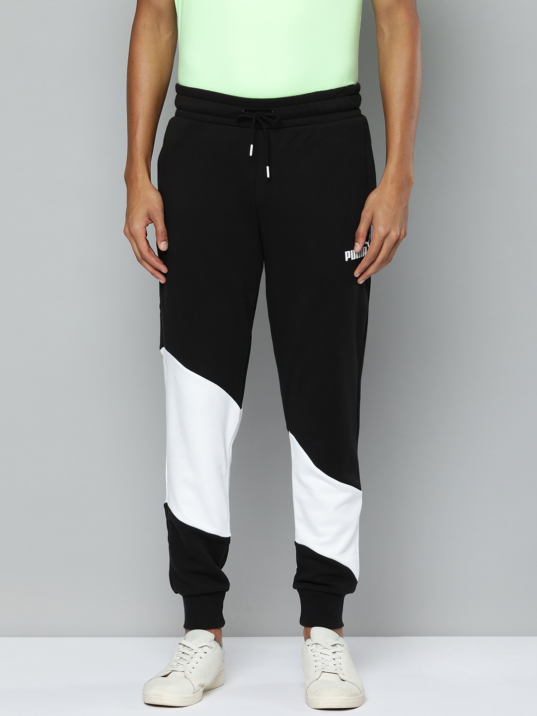 

Puma Men Colorblocked POWER Cat Regular fit Joggers, Black