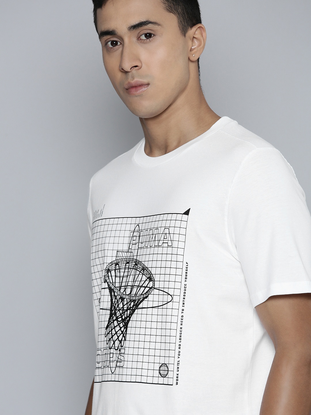 

Puma Printed Clear Out Pure Cotton Basketball T-shirt, White