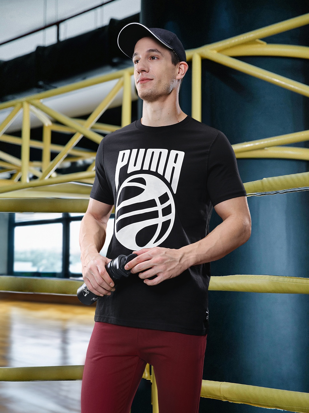 

Puma Men Posterize Brand Logo Printed T-shirt, Black