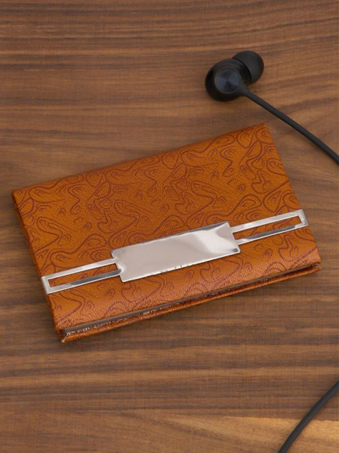 

Kastner Printed PU Card Holder, Tan