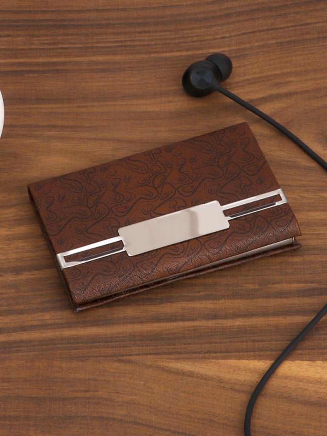 

Kastner Printed PU Card Holder, Brown