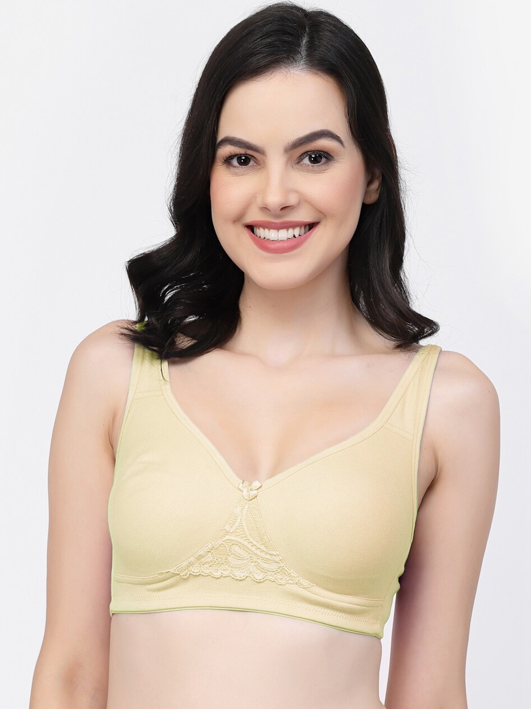 

College Girl Non-Padded Seamless All Day Comfort Full Coverage Cotton T-Shirt Bra, Beige