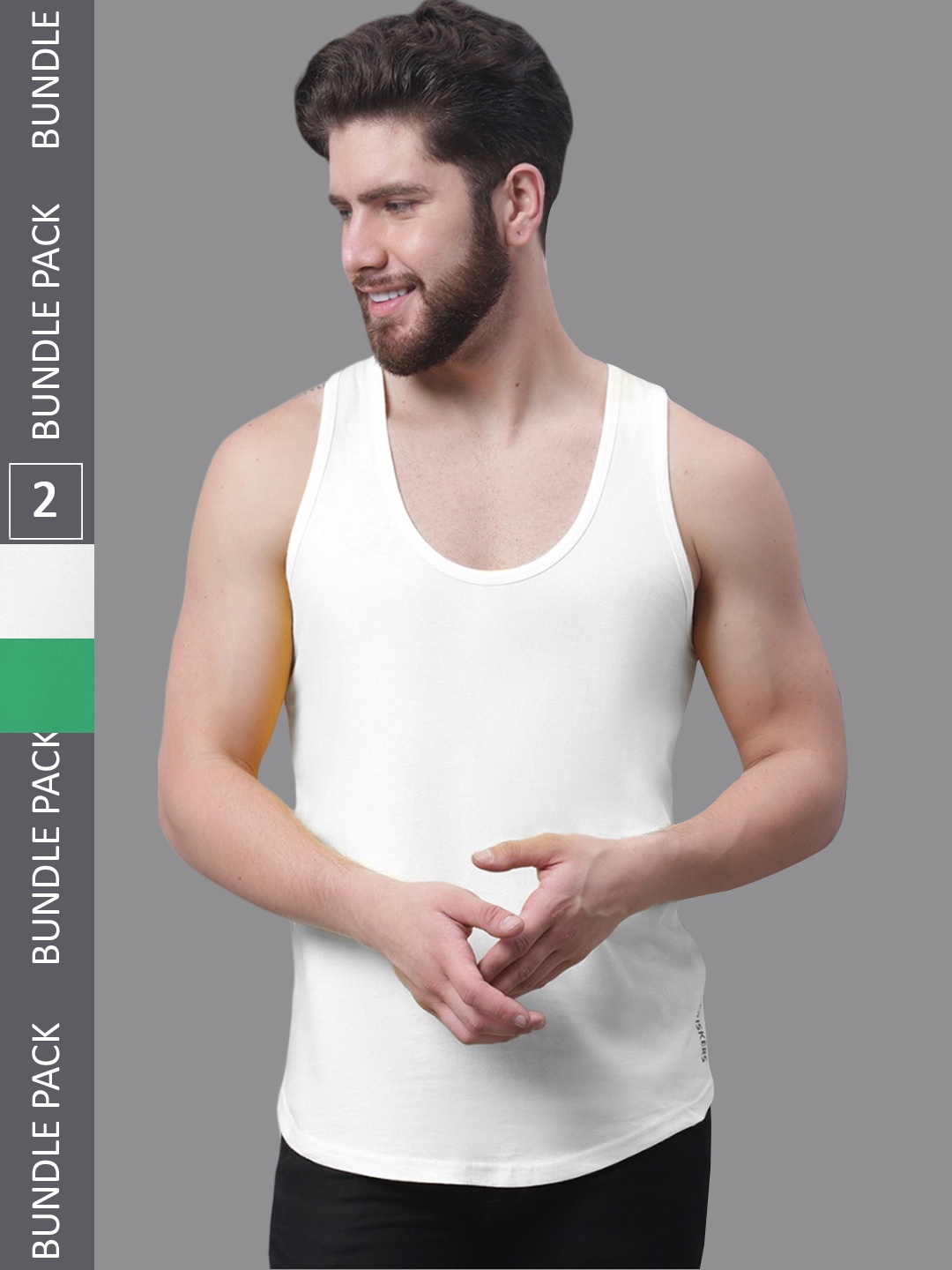 

Friskers Pack Of 2 Pure Cotton Innerwear Vests, White