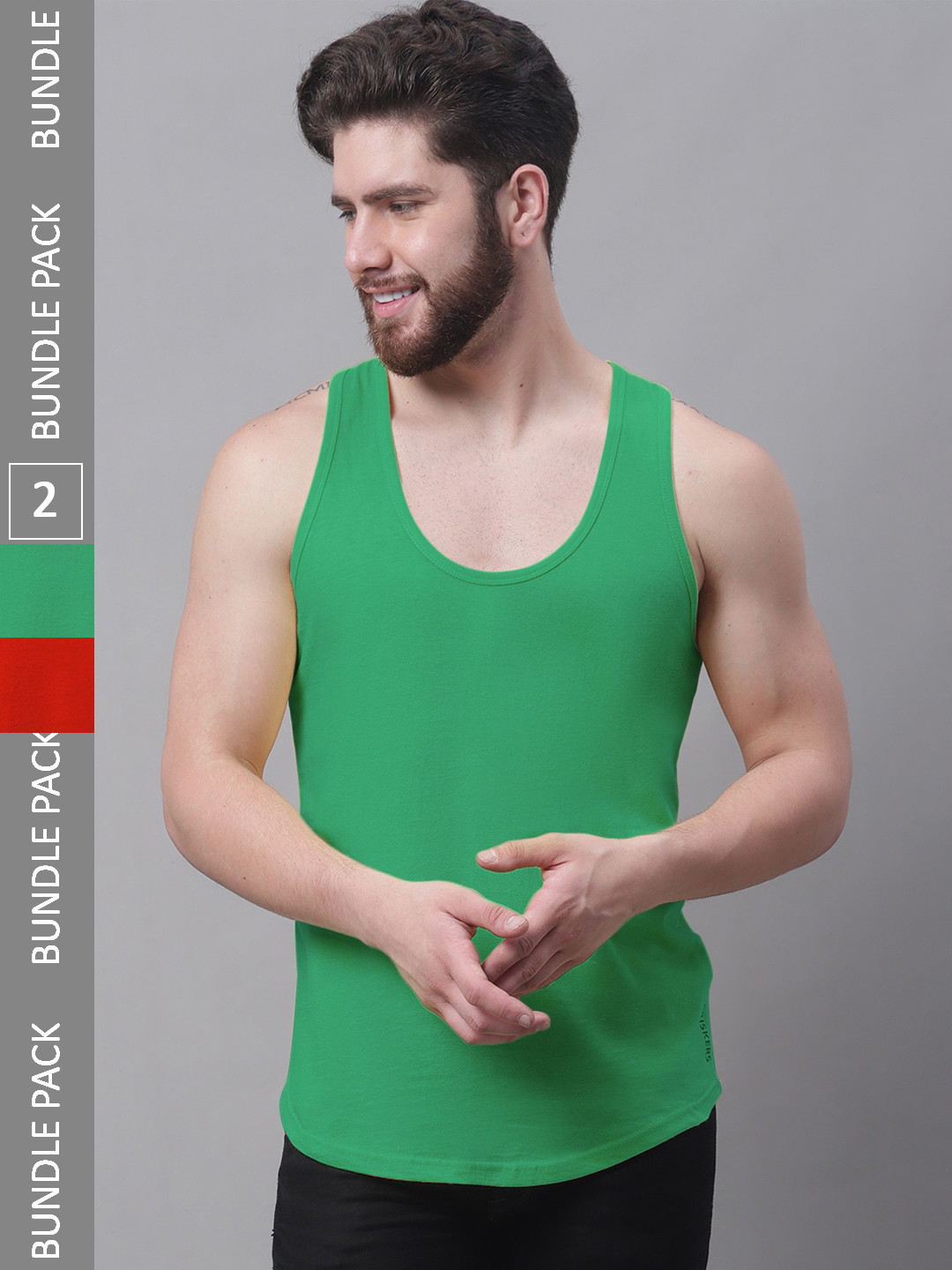 

Friskers Pack Of 2 Pure Cotton Innerwear Vests, Red