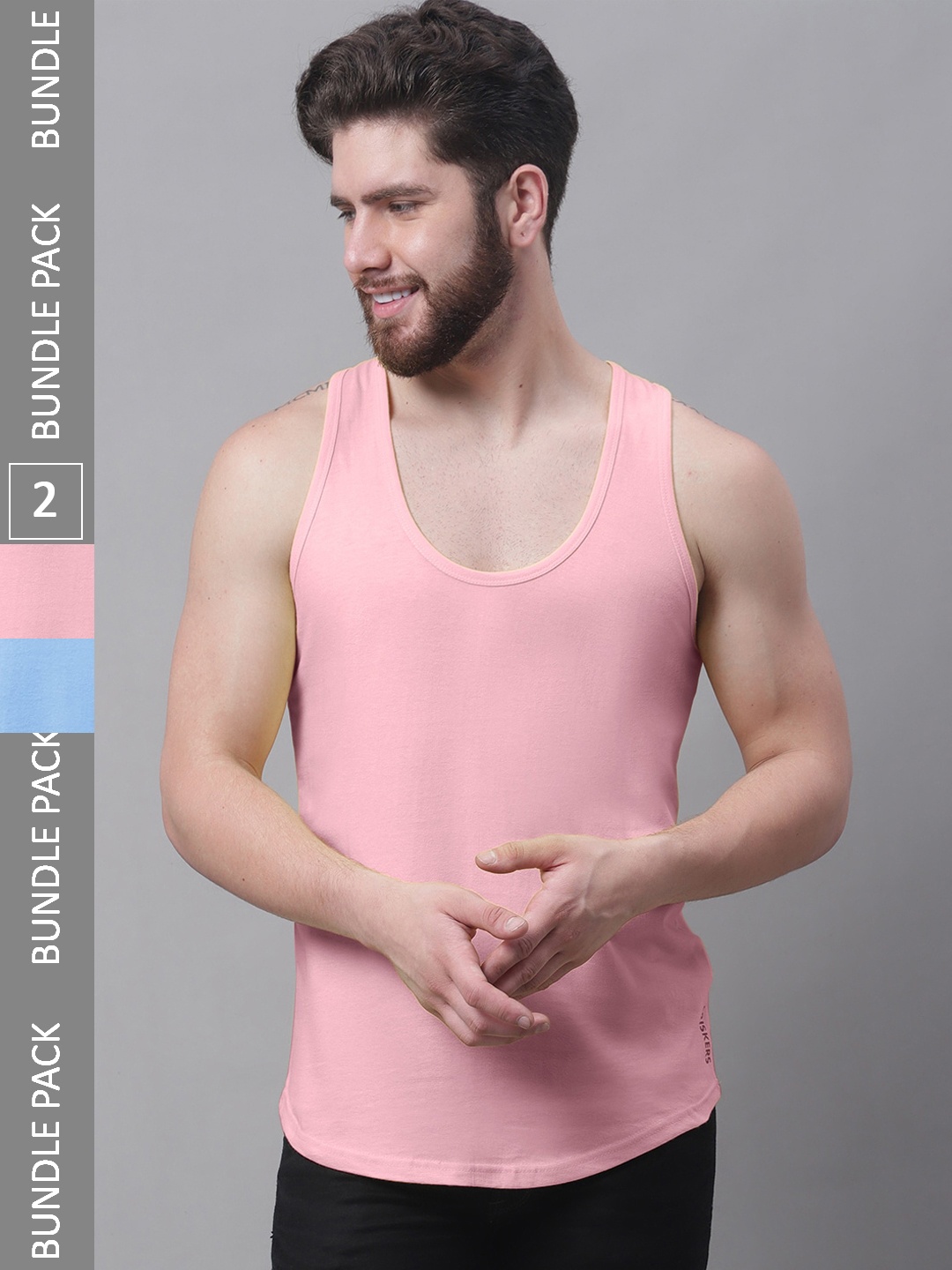 

Friskers Pack Of 2 Pure Cotton Innerwear Vests, Turquoise blue