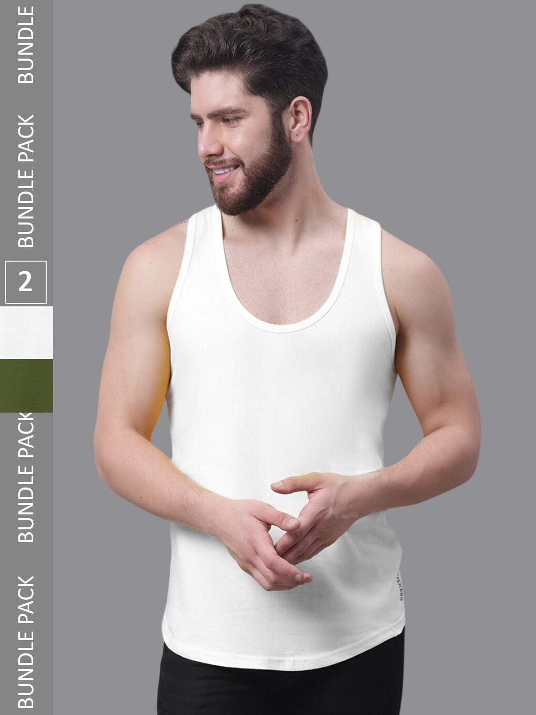 

Friskers Pack Of 2 Pure Cotton Innerwear Vests, White