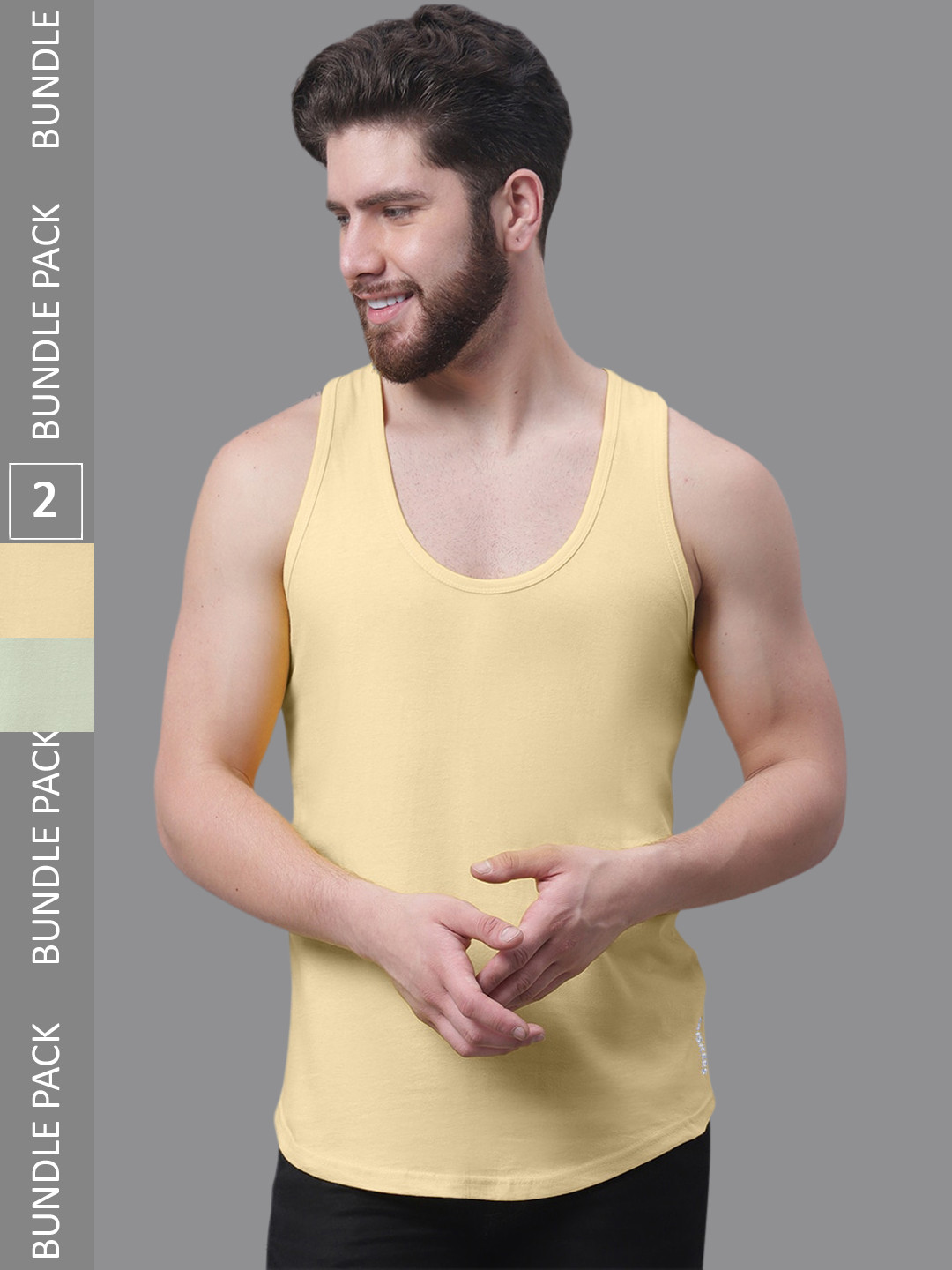 

Friskers Pack Of 2 Pure Cotton Innerwear Vests, Beige