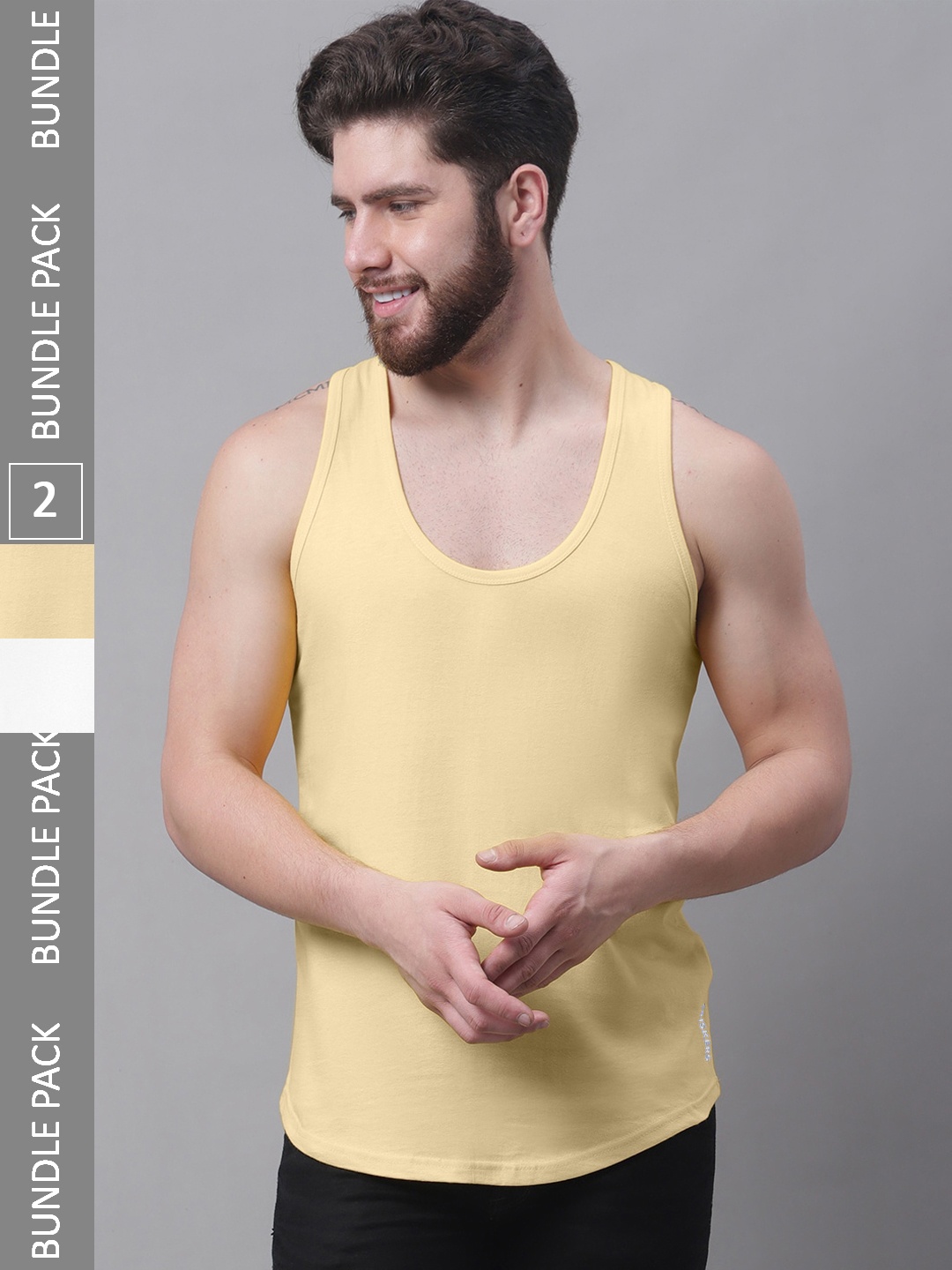 

Friskers Pack Of 2 Pure Cotton Innerwear Vests, White