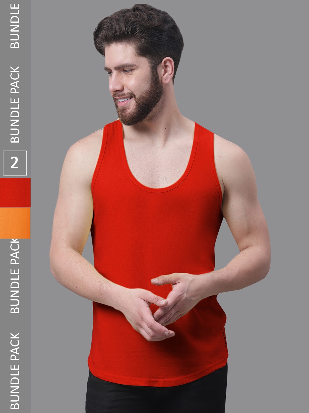 

Friskers Pack Of 2 Pure Cotton Innerwear Vests, Red