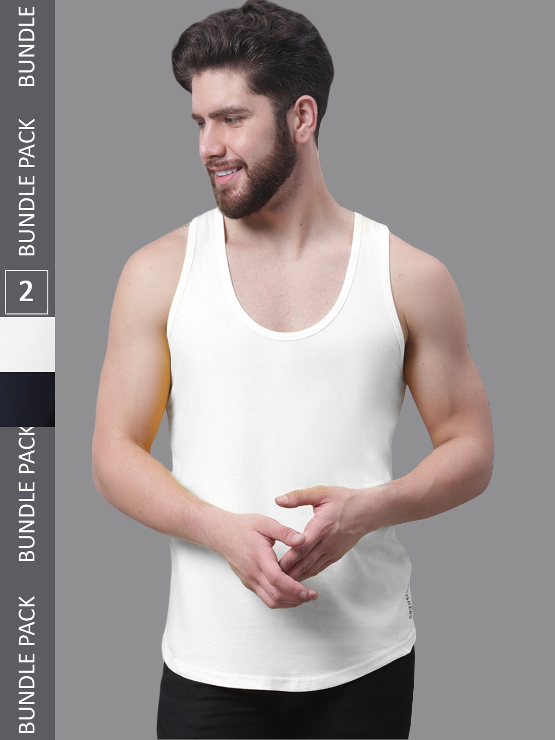 

Friskers Pack Of 2 Skin Friendly Bio-Wash Pure Cotton Innerwear Vests, White