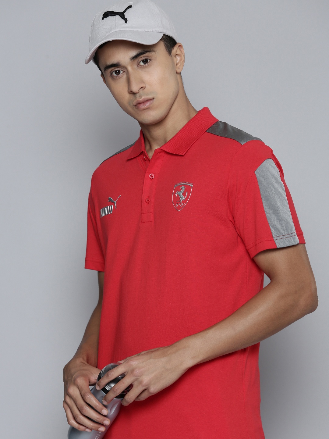 

PUMA Motorsport Scuderia Ferrari Formula 1 Polo Collar Pure Cotton T-shirt, Red