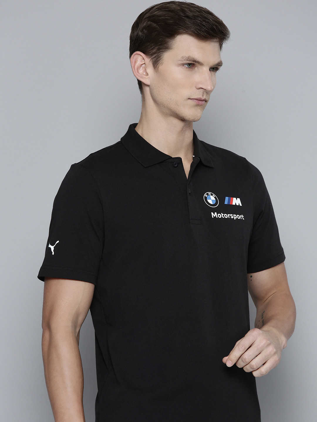 

PUMA Motorsport BMW Motorsport Essential Polo Collar Pure Cotton T-shirt, Black