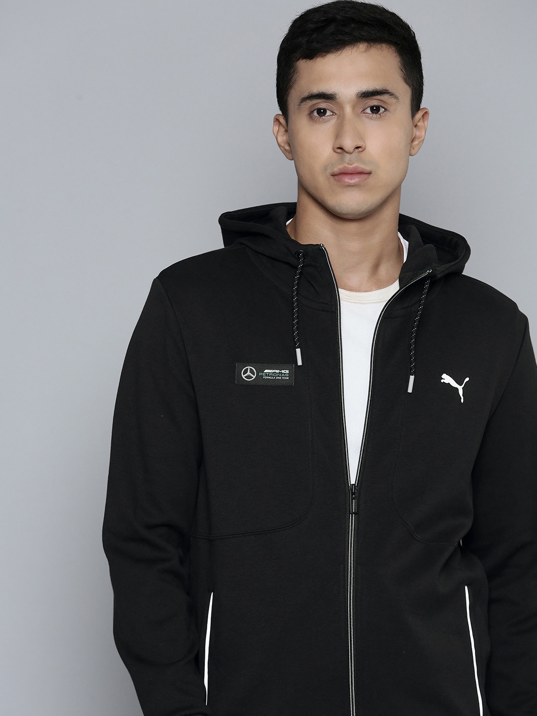 

PUMA Motorsport Mercedes AMG Petronas Hooded Bomber Jacket, Black