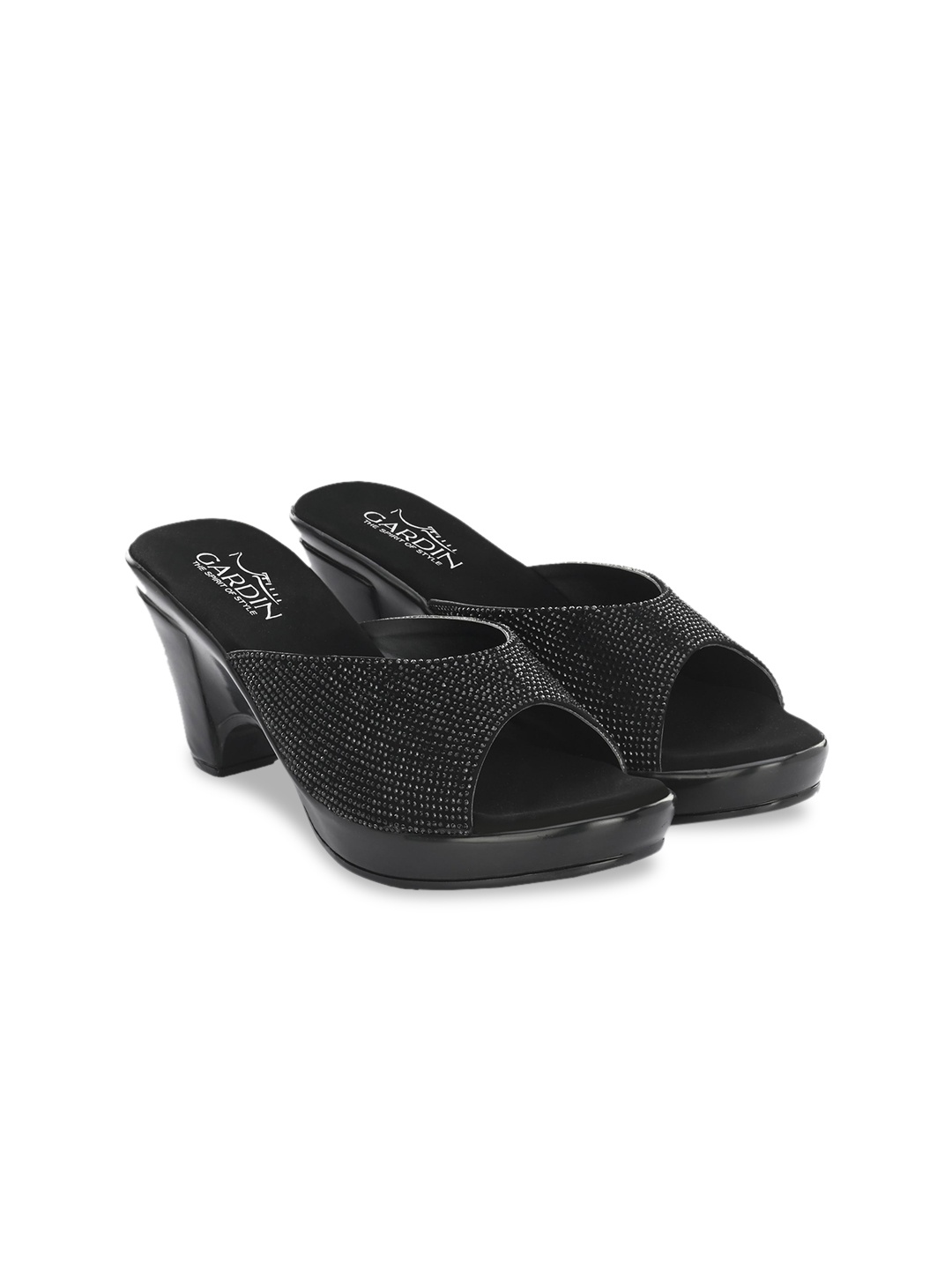 

GARDIN Embellished Suede Platform Heels, Black