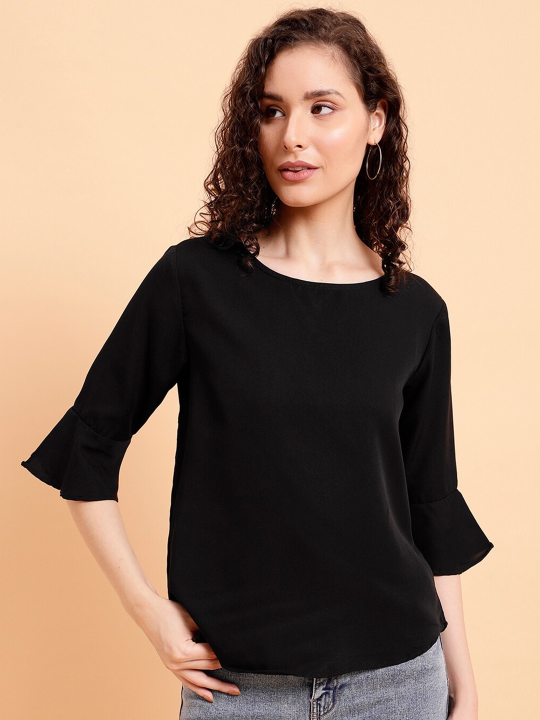 

MINT STREET Bell Sleeves Regular Top, Black