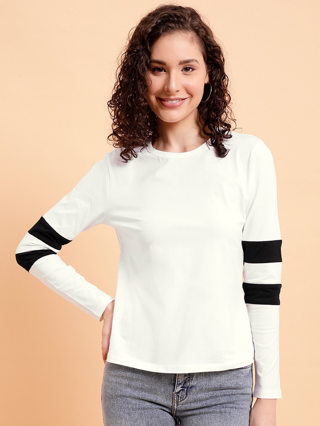 

MINT STREET Long Sleeves Pure Cotton T-shirt, White