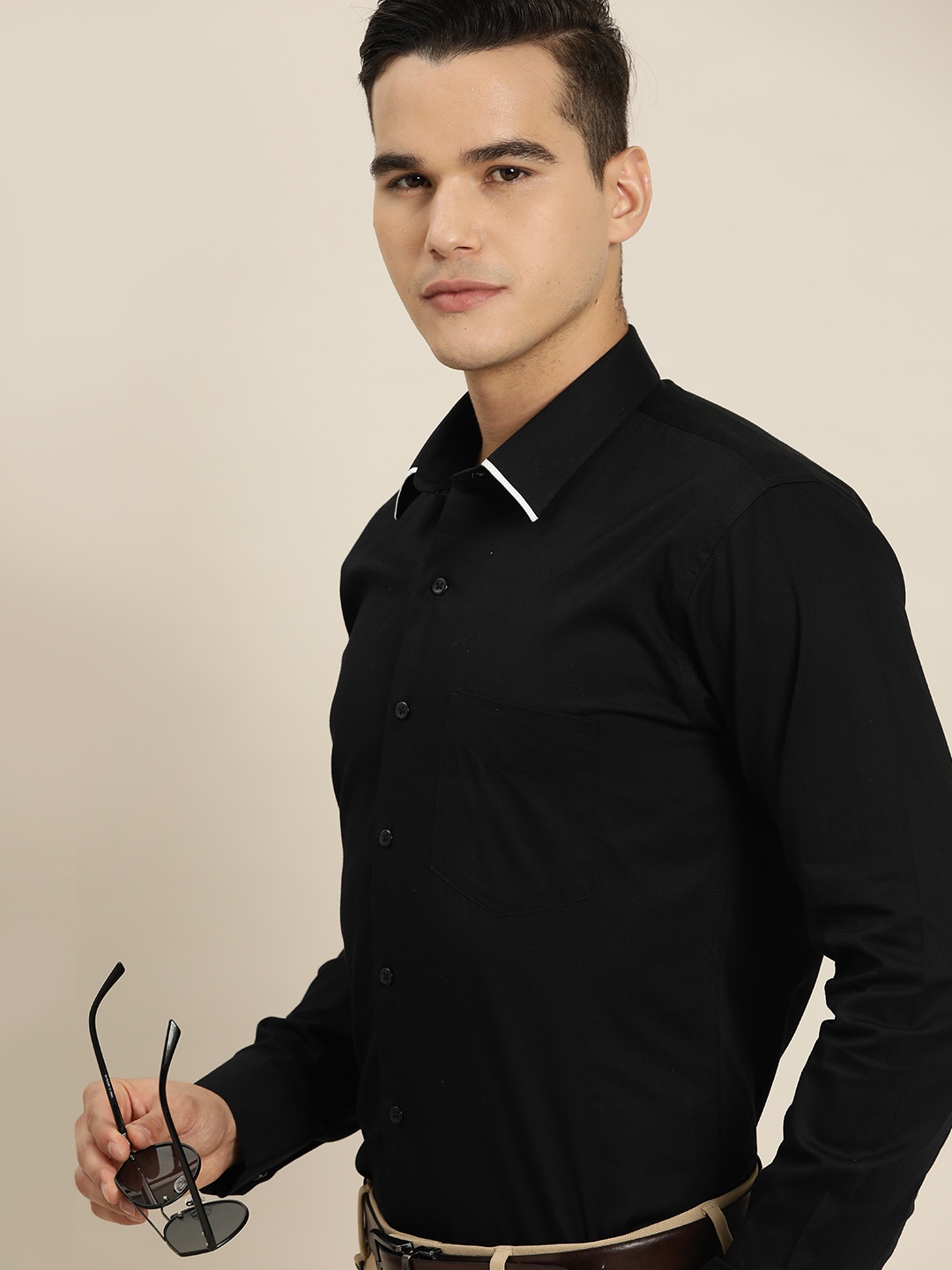 

Hancock Premium Cotton Slim Fit Party Shirt, Black