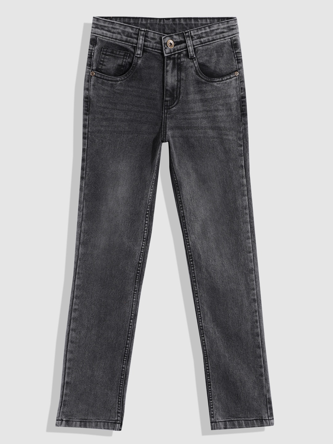 

YK Boys Slim Fit Light Fade Jeans, Grey