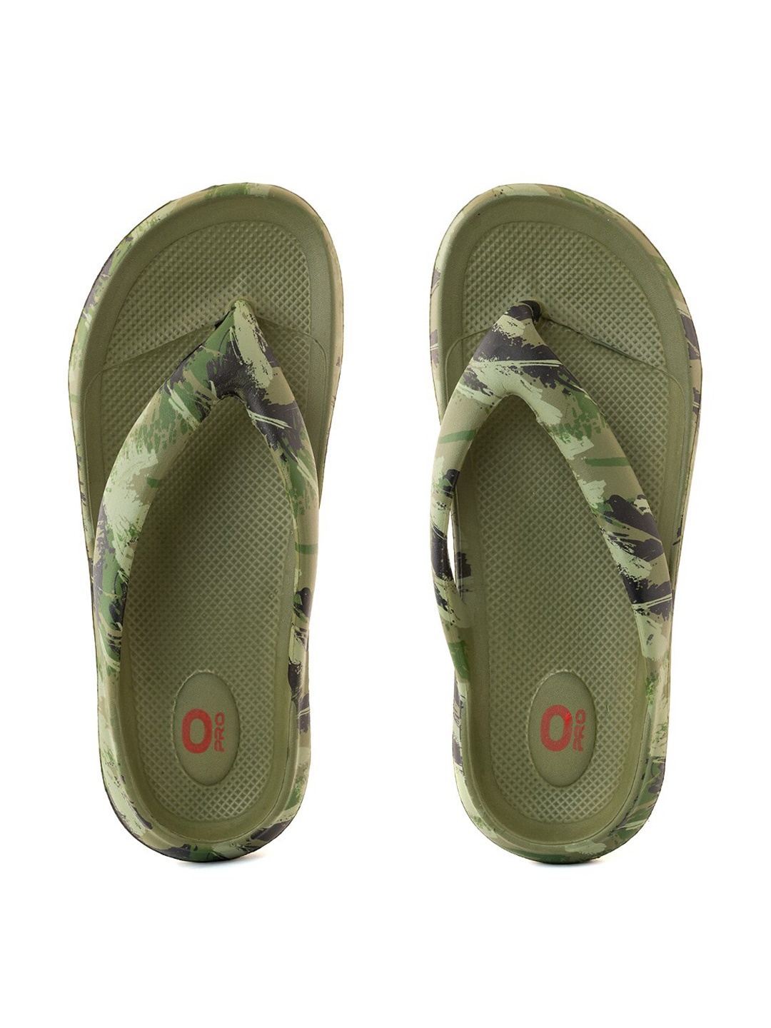 

Khadims Men Printed Rubber Thong Flip-Flops, Olive