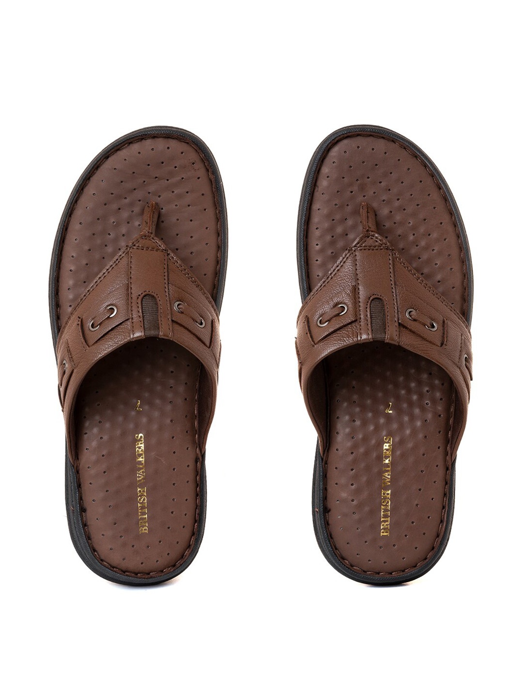 

Khadims Men Textured Leather Comfort Sandals, Brown