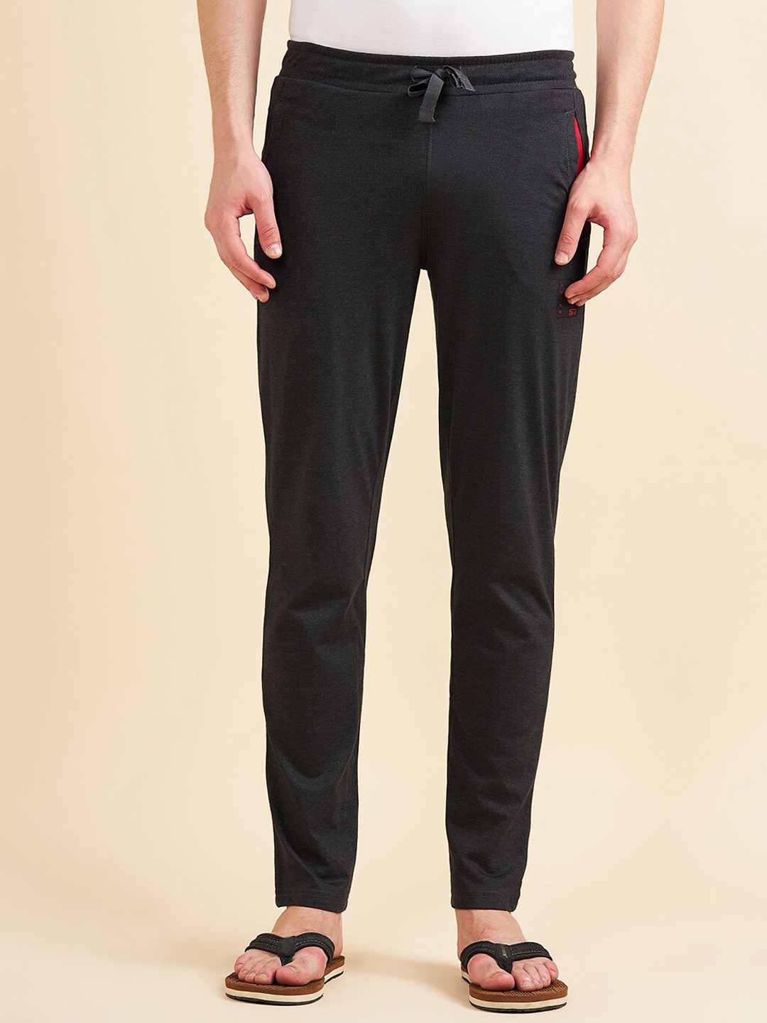 

Sweet Dreams Men Black Mid-Rise Inner Elastic Lounge Pants