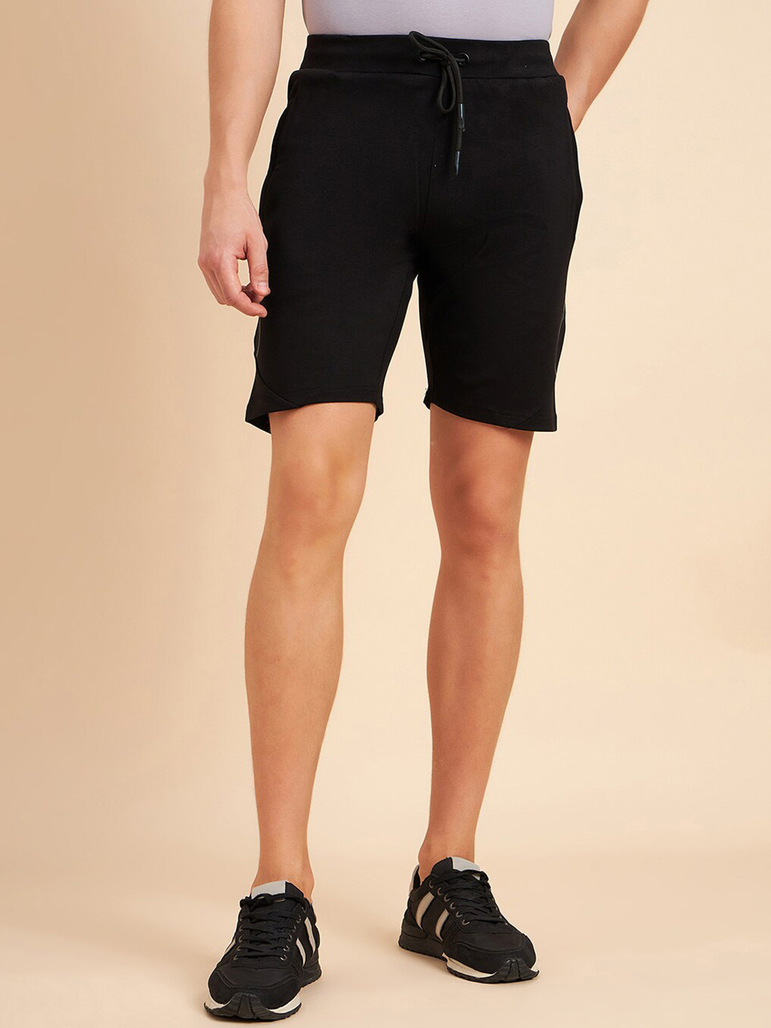 

Sweet Dreams Men Mid-Rise Above Knee Length Shorts, Black