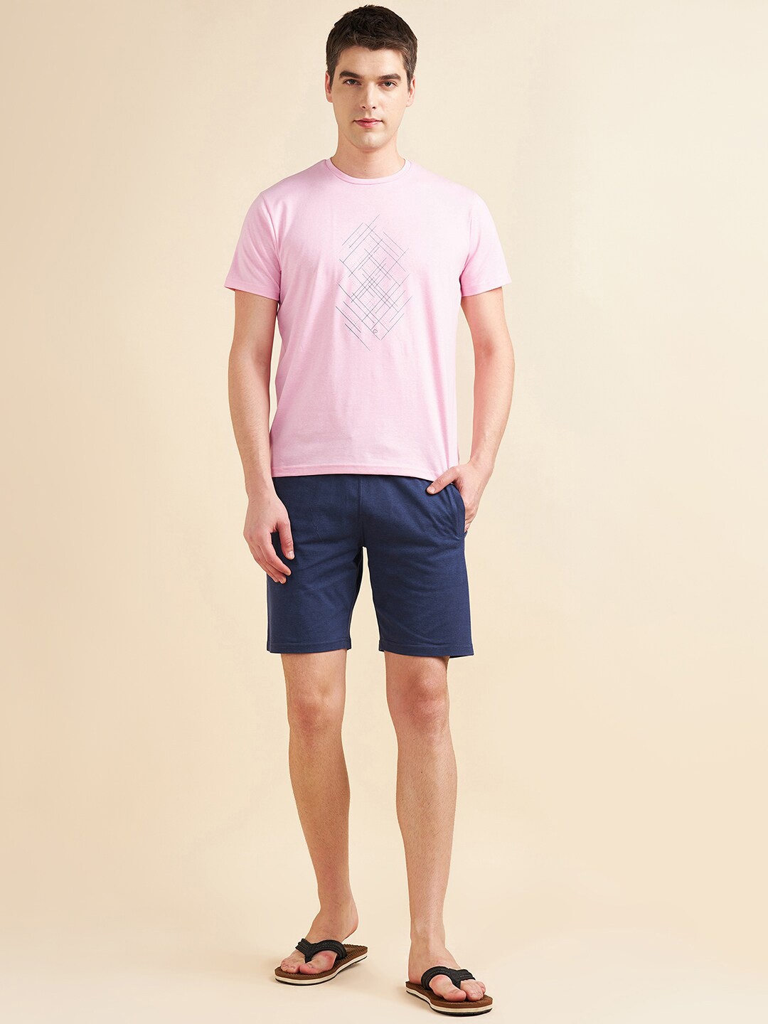 

Sweet Dreams Pink & Navy Blue Pure Cotton Night Suit