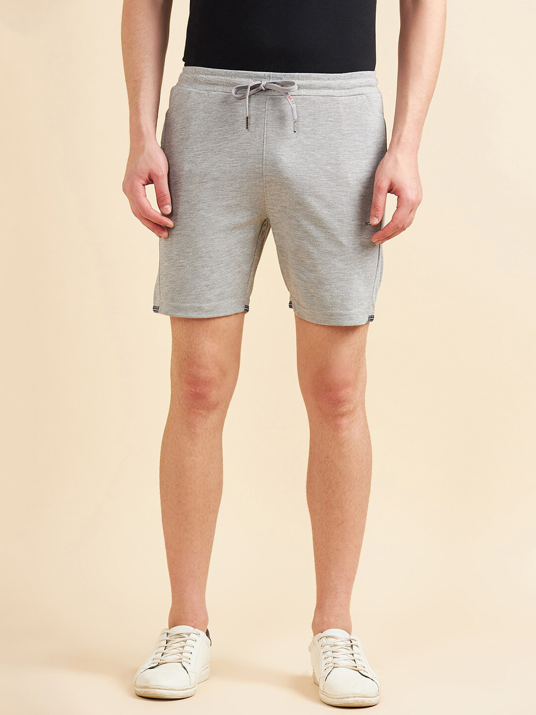 

Sweet Dreams Men Grey Mid-Rise Inner Elastic Cotton Lounge Shorts
