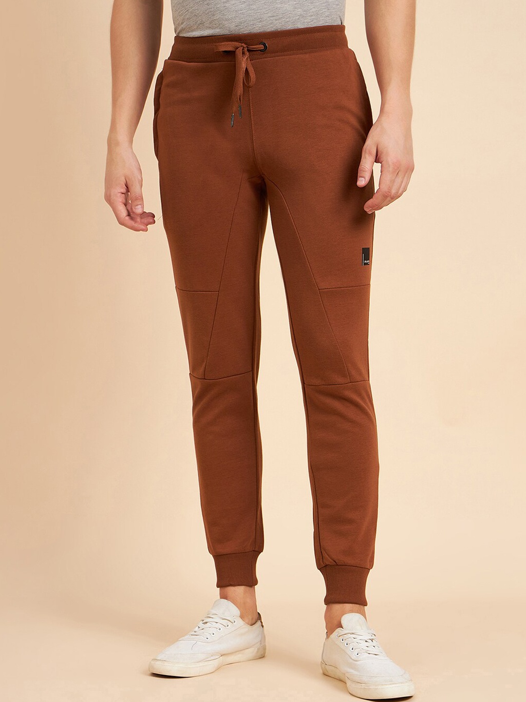 

Sweet Dreams Men Mid-Rise Dry-Fit Casual Cotton Joggers, Camel brown
