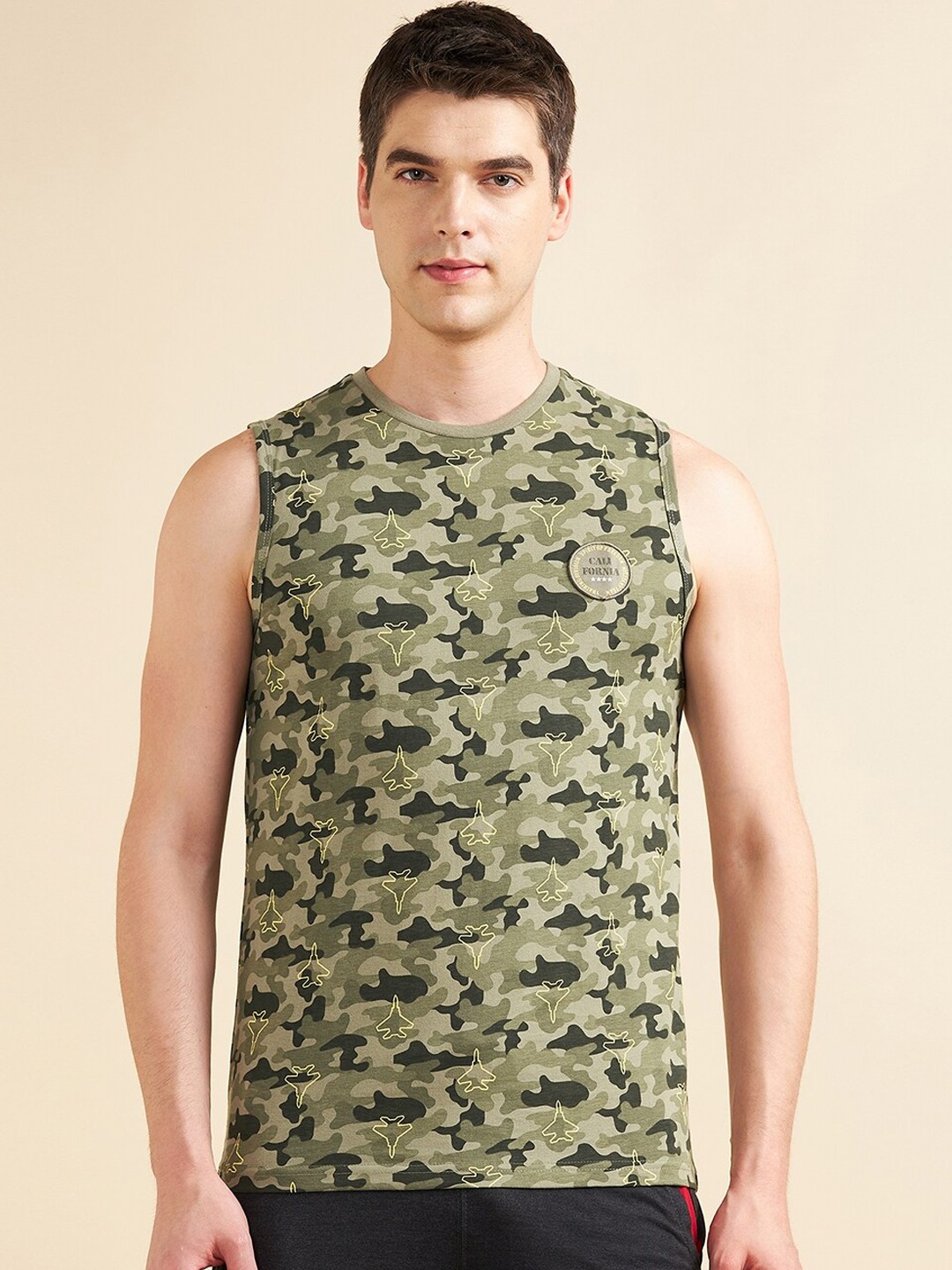 

Sweet Dreams Camflouge Printed Pure Cotton Lounge T-shirt, Olive