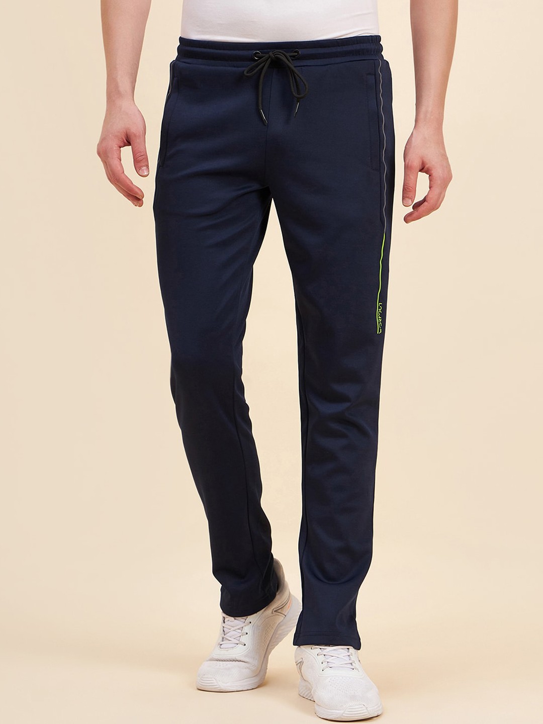 

Sweet Dreams Men Navy Blue Mid-Rise 4 Way Stretch Sports Track Pants