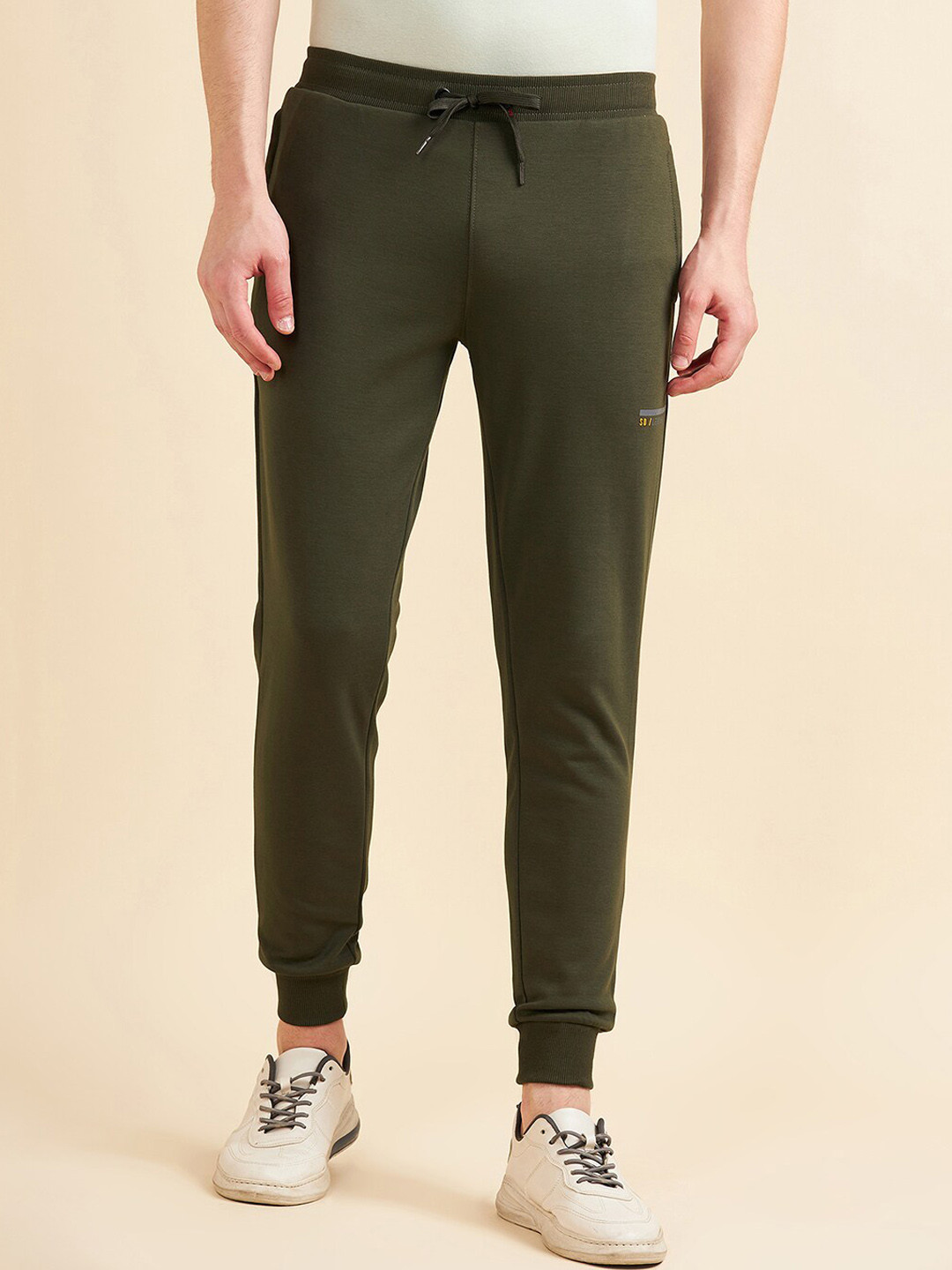 

Sweet Dreams Men Mid-Rise Dry-Fit Casual Cotton Joggers, Olive