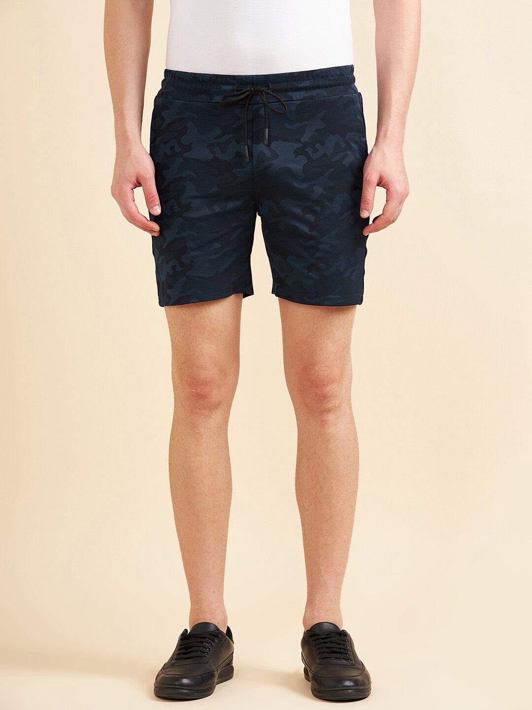 

Sweet Dreams Men Navy Blue Abstract Printed Shorts